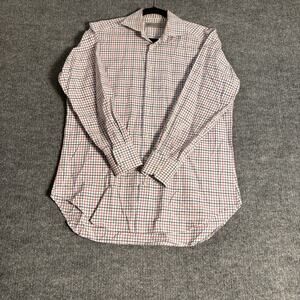 Etro Shirt Mens 42 Large Multicolor Check Plaid Made in Italy Long Sleeve Cotton